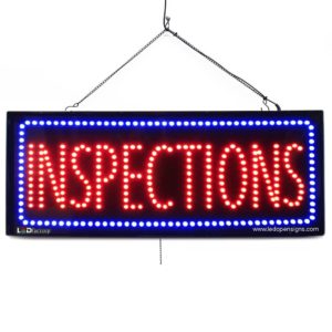 Inspections – Large LED Window Auto Business Sign