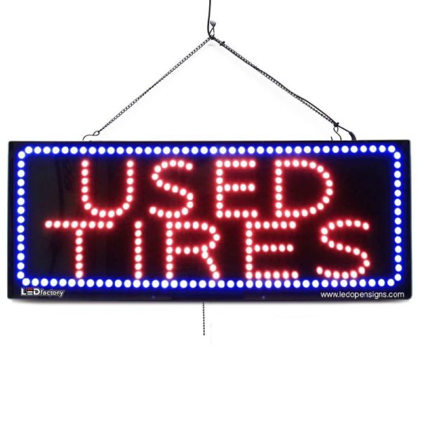 "Used Tires" Large LED Window Auto Business Sign