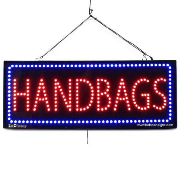"HANDBAGS" Large LED Window Retail Sign