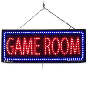 "Game Room" Large LED Window Business Sign