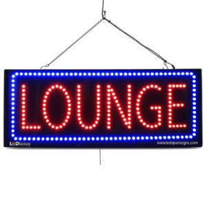 "LOUNGE " Large LED Restaurant Services Window Sign