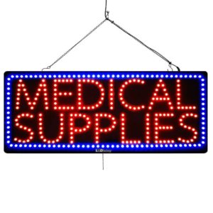 "MEDICAL SUPPLIES" Large LED Window Medical Sign