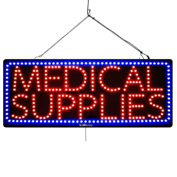 "MEDICAL SUPPLIES" Large LED Window Medical Sign