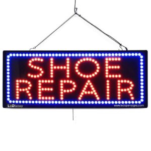 "SHOE REPAIR" Large LED Window Repair Sign