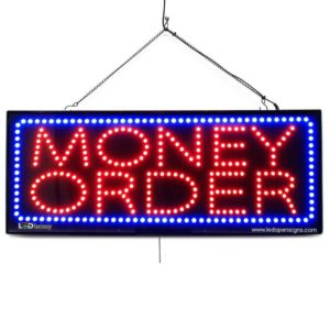 "MONEY ORDER" Large LED Window Finance Sign