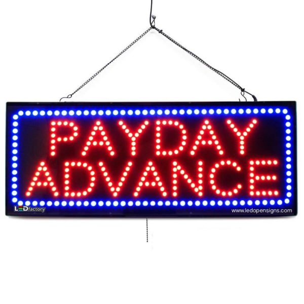 "PAYDAY ADVANCE" Large LED Window Finance Sign