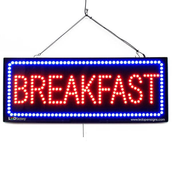 "BREAKFAST " Large LED Restaurant Window Sign