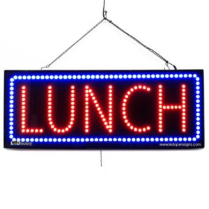 "LUNCH " Large LED Restaurant Window Sign