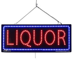 "LIQUOR" Large LED Window Retail Sign