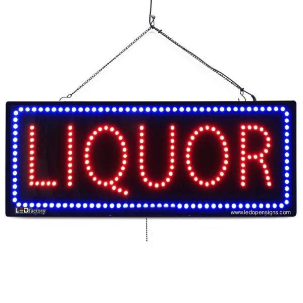 "LIQUOR" Large LED Window Retail Sign