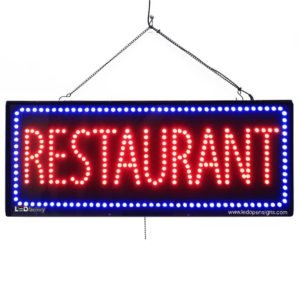 "RESTAURANT " Large LED Restaurant Window Sign
