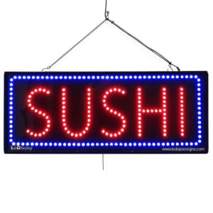 "SUSHI" Large LED Japanese Restaurant Window Sign