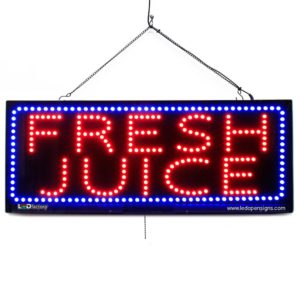 "FRESH JUICE" Large LED Window Sign