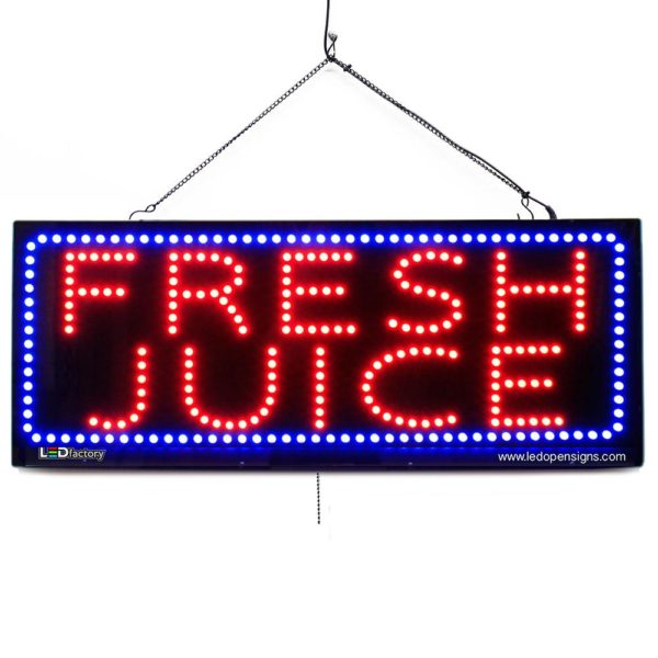 "FRESH JUICE" Large LED Window Sign
