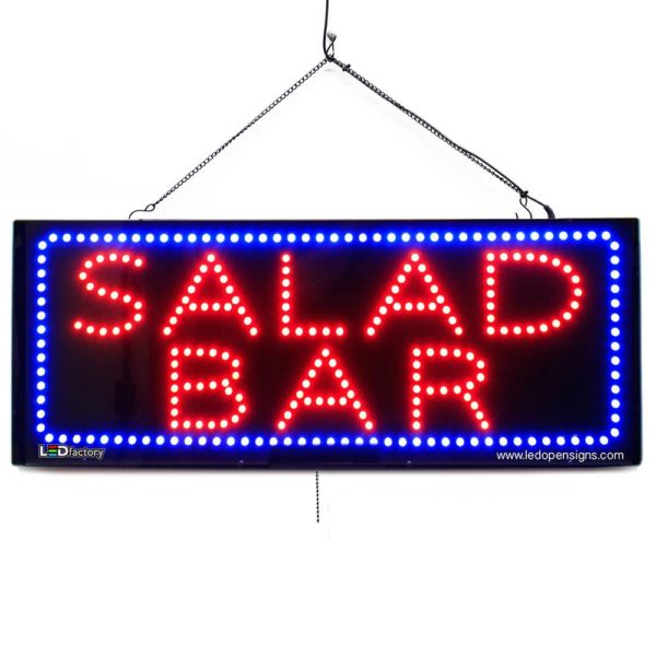 "SALAD BAR " Large LED Restaurant Window Sign