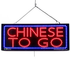 "CHINESE TO GO" Large LED Chinese Restaurant Window Sign