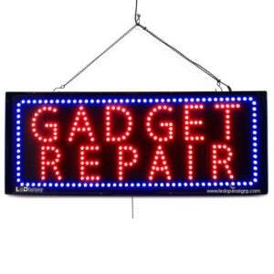 "GADGET REPAIR" Large LED Window Repair Sign