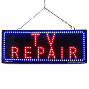 "TV REPAIR" Large LED Window Repair Sign