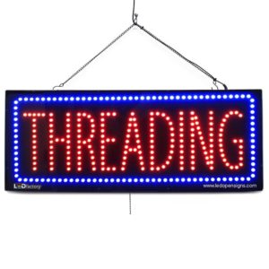 "Threading" Large LED Window Hair Salon Sign