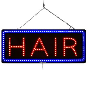 "Hair" Large LED Window Hair Salon Sign