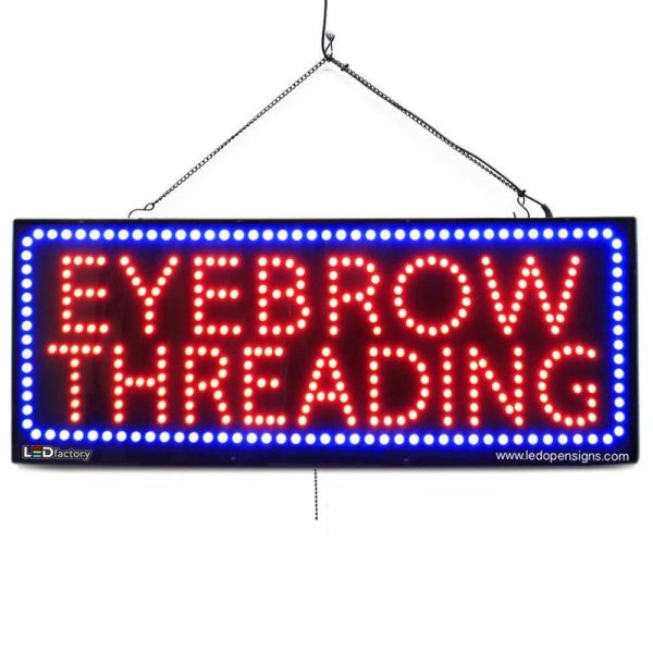 "Eyebrow Threading" Large LED Window Hair Salon Sign