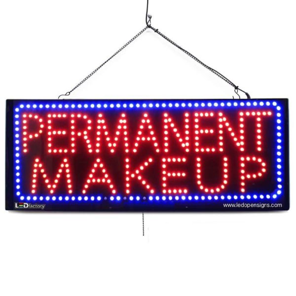 "Permanent Makeup" Large LED Window Hair Salon Sign