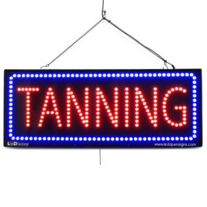 "Tanning" Large LED Window Hair Salon Sign