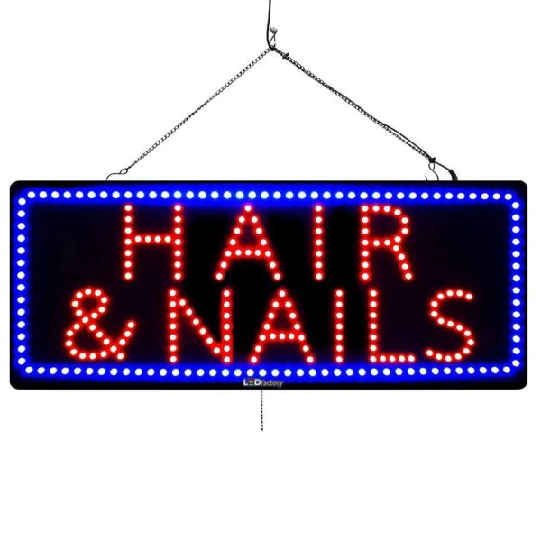 "Hair & Nails" Large LED Window Hair Salon Sign