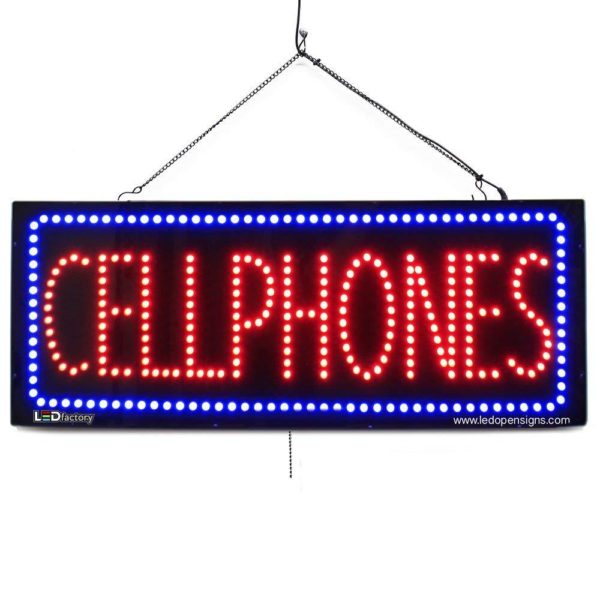 "CELLPHONES" Large LED Phone Shop Window Sign