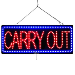 "CARRY OUT " Large LED Restaurant Services Window Sign