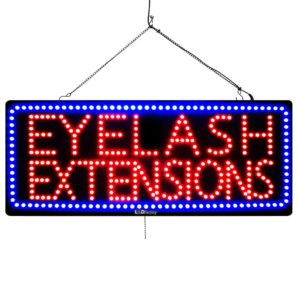 "Eyelash Extensions" Large LED Window Hair Salon Sign