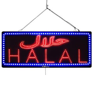 "HALAL" Large LED Window Sign