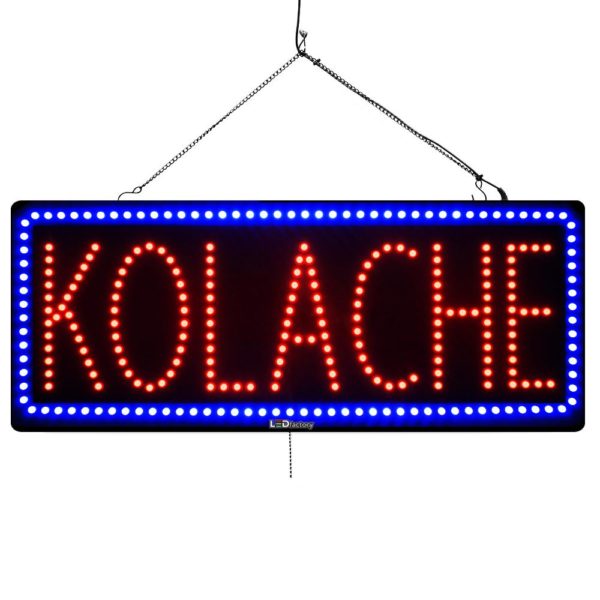 "KOLACHE" Large LED Window Sign