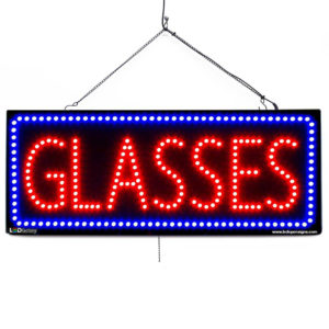 "GLASSES" Large LED Window Medical Sign