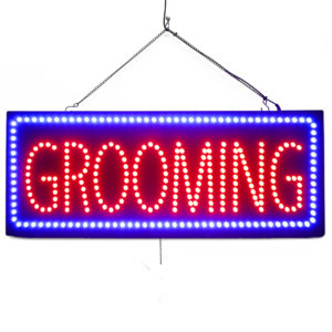 "GROOMING" Large LED Window Business Sign