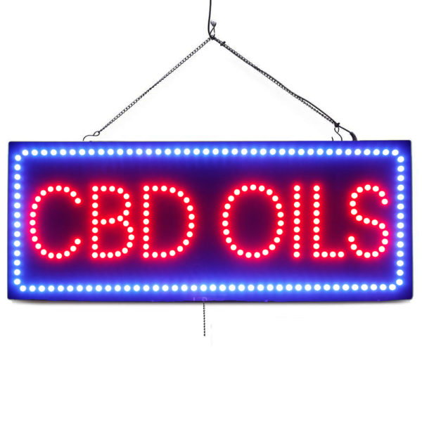 "CBD OILS" Large LED Window Medical Sign