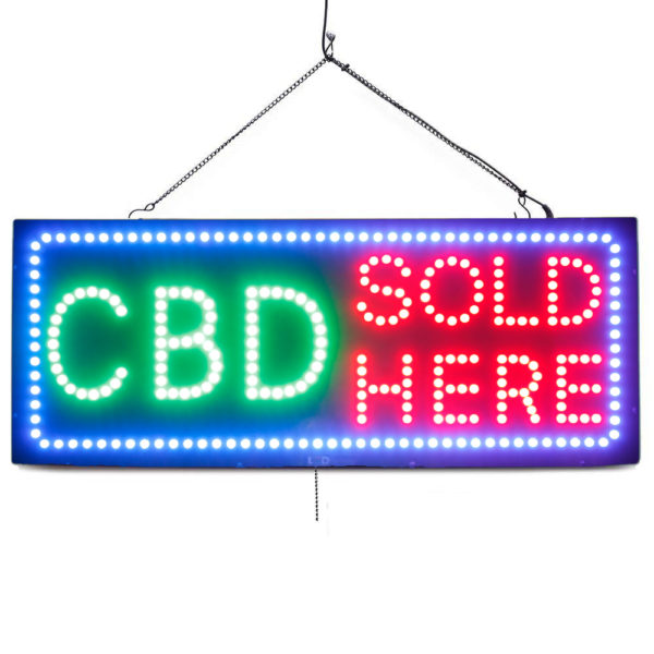 "CBD SOLD HERE" Large LED Window Medical Sign